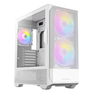 Gabinete Antec NX416L, Midi Tower, ATX, M-ATX, ITX, 3x Ventxiladores, Blanco