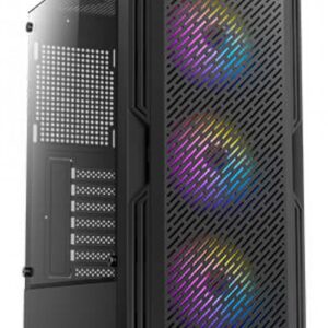 Gabinete Antec AX20 ELITE Media torre, Ventana lateral cristal, 4x Ventiladores RGB, Negro