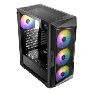 Gabinete Antec AX61 Elite Media Torre, Ventana cristal, 4x Ventiladores 120mm ARGB, Negro