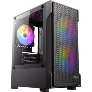 Gabinete Antec VX100M ARGB, Mini Tower, Micro ATX, ITX, 3x Ventiladores ARGB 120mm, Negro