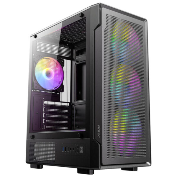 Gabinete Antec VX300M ARGB, Mini Tower, Micro ATX, ITX, 4x Ventiladores ARGB 120mm, Sin Fuente, Negro - Image 2
