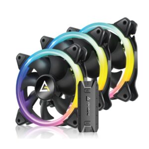 Kit 3 Ventiladores Antec NEON 120 PWM ARGB, 120mm, Max. 1600RPM, Controlador, Negro