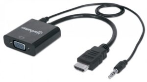 Adaptador Manhattan HDMI Macho a VGA Hembra, Negro