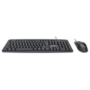 Kit de Teclado y Mouse Manhattan, USB, Espanol, Negro