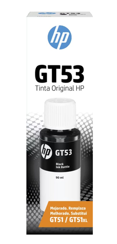 Botella de Tinta Negra HP GT53 90ml Original para impresoras Smart Tank