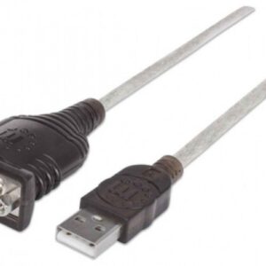 Cable adaptador Manhattan de USB a Serial, Incluye Software