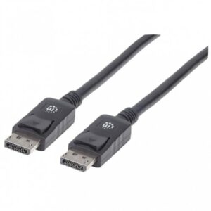 Cable Manhattan DisplayPort 1.2 a DisplayPort 1.2, blindado, 60 Hz, 3 Metros, Negro