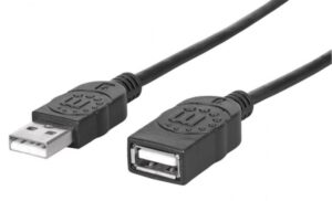 Cable USB Manhattan A macho/ A hembra, 480 Mbit/s, 1 metro, Negro