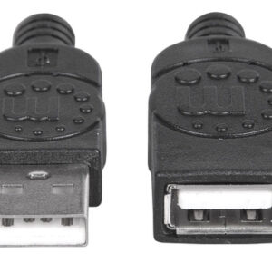 Cable USB Manhattan A macho/ A hembra, 480 Mbit/s, 1 metro, Negro