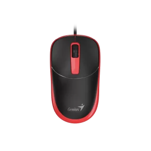 Mouse Optico Genius Alambrico DX-123, 1200 DPI, USB, Negro/Rojo