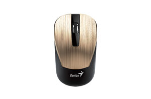 Mouse Optico Genius NX-7015 Inalambrico, BlueEye 1200Dpi, USB 2.4Ghz, Negro/Dorado