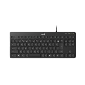 Teclado Alambrico Compacto Genius LuxeMate 110, USB, Teclas Chocolate, Negro