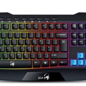 Teclado Usb Gaming Genius Scorpion K215, Retroilumindado, 10 teclas multimedia, resistente a liquidos