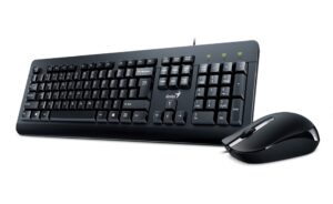 Kit teclado y mouse Genius KM-160, Alambrico, USB Espanol, Negro
