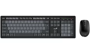 Kit Teclado y Mouse Genius KM-8200, Inalambrico, 2.4 GHz, 1000 DPI, Color Negro