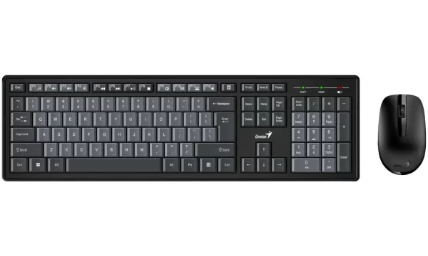 Kit Teclado y Mouse Genius KM-8200, Inalambrico, 2.4 GHz, 1000 DPI, Color Negro