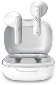 Audifonos Genius Inalambricos con microfono, Bluetooth 5.3, Touch, Estuche de Carga, Blanco