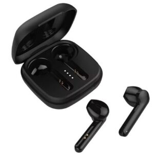 Audifonos Genius Inalambricos con microfono, Bluetooth 5.3, Touch, Estuche de Carga, Negro