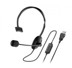 Diadema Monoaural Genius HS-100U, Microfono, Usb, Negro
