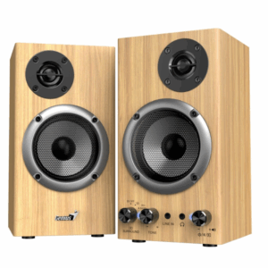 Bocinas Genius SP-HF520BT, Bluetooth 5.3, 20W, Tono Ajustable, Bass 3D, Jack Line, Madera