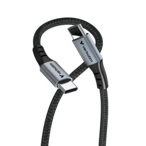 Cable USB Verbatim tipo C, 60W, 480Mbps, 120cm, USB-C a USB-C, Negro