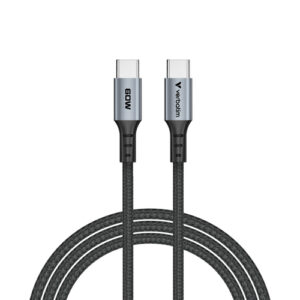 Cable USB Verbatim tipo C, 60W, 480Mbps, 120cm, USB-C a USB-C, Negro