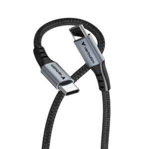 Cable USB Verbatim, USB-C a USB-C, 100W, 480Mbps, 120cm, Negro