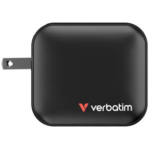 Cargador Verbatim, 2x USB-C 70W, 1x USB-A 30W, 100W, 100v-240v, Carga rapida, Negro