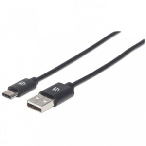 Cable USB Manhattan tipo-A a tipo-C a, 480mbps, 1 metro, Negro