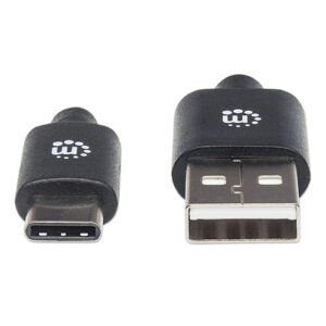 Cable USB Manhattan tipo-A a tipo-C a, 480mbps, 1 metro, Negro