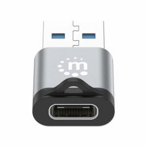 Adaptador Manhattan USB 3.0 tipo-A Macho a USB tipo C Hembra, 5Gbps, Color Negro