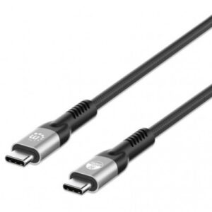 Cable Manhattan USB Tipo C Thunderbolt 4, Transferencia de Datos 40000 Mbit/s, 1 metro, Color Negro