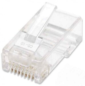 Bote de conectores RJ45 Intellinet, Cat5e, 3 puntas, para cable solido, 100pzas