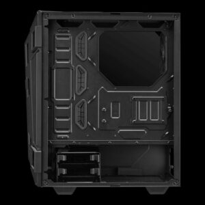 Gabinete ASUS TUF Gaming GT301, media torre, Ventana de Cristal, ATX, Micro-ATX, Mini-ATX, RGB 120mm, 1x Vent trasero RBG, Negro