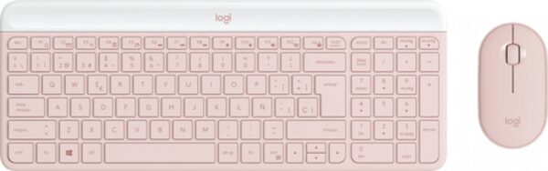 Kit Teclado y Mouse Logitech MK470 Slim, inalambrico, USB-A, Color Rosa