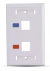 Placa de Pared Saxxon, 2 Salidas Tipo Keystone, Blanco
