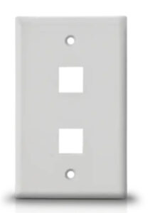 Placa de pared Saxxon A1752A, 2 Puertos tipo keystone, Blanco