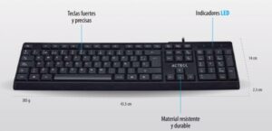 Teclado Acteck TA210 Alambrico, USB, 105 Teclas, Negro