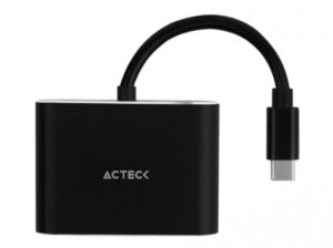 Adaptador Acteck USB tipo-C a HDMI/VGA Hembra, Negro