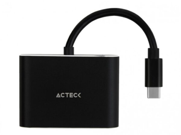 Adaptador Acteck USB tipo-C a HDMI/VGA Hembra, Negro