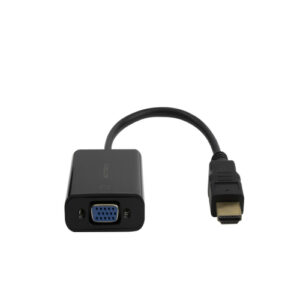 Adaptador de video Acteck HDMI Macho a VGA Hembra, 20cm, Negro