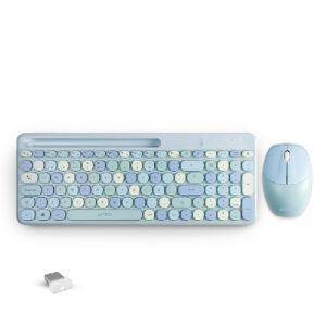 Kit Teclado y Mouse Acteck Creator Chic Colors MK470 Inalambrico, USB, Azul