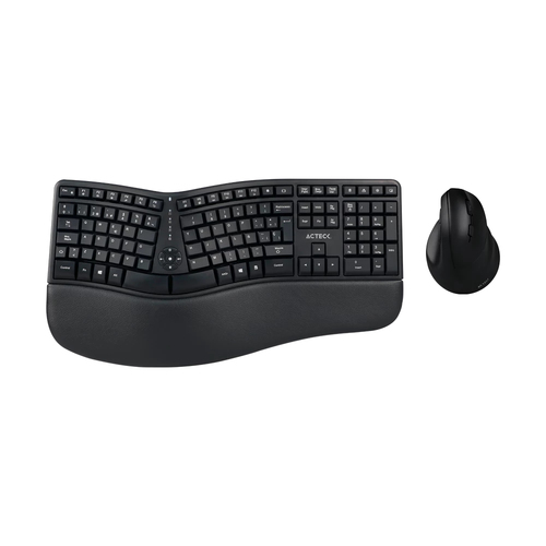 Kit de Teclado y Mouse Acteck MK770 Inalambrico, Ergonomico, Multimedia, Negro