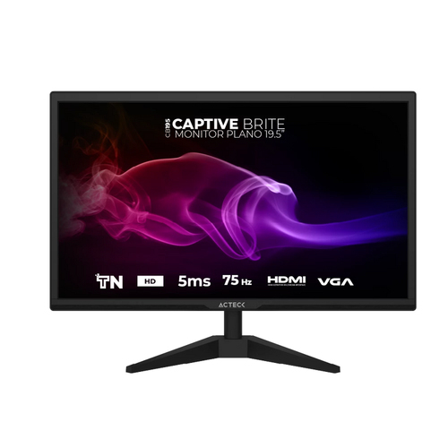 Monitor Acteck Captive Brite CB195 19.5″ TN, HDMI, VGA, 75Hz, 5ms, Vesa, Negro
