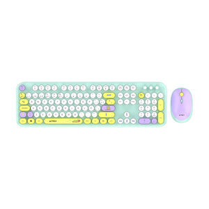 Kit Teclado y Mouse Acteck Creator Chic K-Colors MK485, Inalambrico, 2.4 MHz, Color Verde