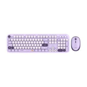 Kit Teclado y Mouse Acteck Creator Chic K-Colors MK485, Inalambrico, USB, Violeta