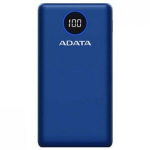Power Bank Adata P20000QCD, 20,000 mAh, 1xUSB-C, 2xUSB 2.0, color azul