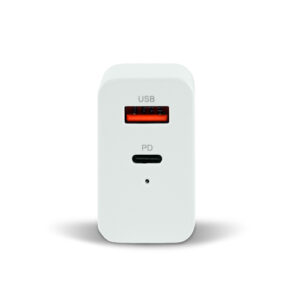 Cargador Vorago AU-350-WH, 5V, 3A, 9V, doble puerto, 1xUSB 2.0, 1xUSB tipo C, Carga rapida 20W, Blanco