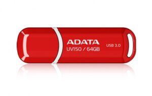 Memoria usb ADATA 64GB DashDrive UV150, 64GB, Factor de forma Tapa, Color Rojo