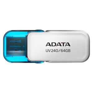 Memoria USB ADATA UV240 64 GB, USB tipo A, 2.0, Color Azul, Blanco